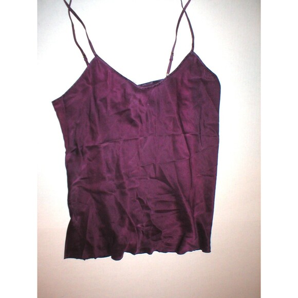 New Womens Designer True Religion Purple Silk Camisole Cami Shirt Top L Logo NWT - Picture 3 of 9